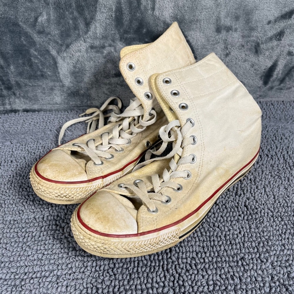 Converse Chuck Taylor All Star High Top Cream Canvas Sneakers 549588F Womens 10